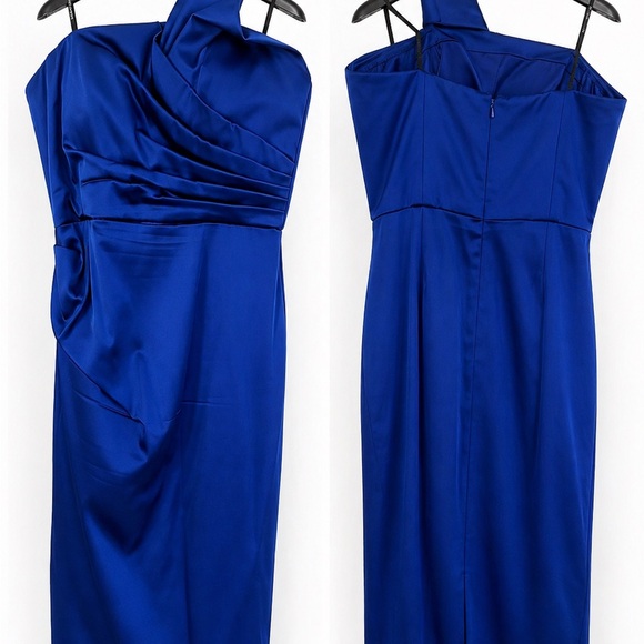 Maggy London Dresses & Skirts - Maggy London Royal Blue One-Shoulder Satin Evening Dress